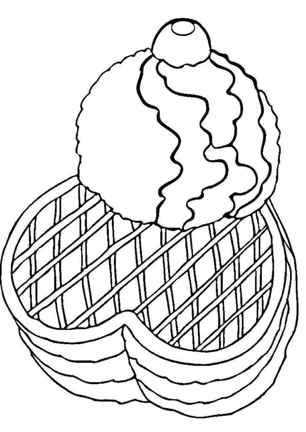 Раскраски Вафли с кремом Кухня вафли, крем