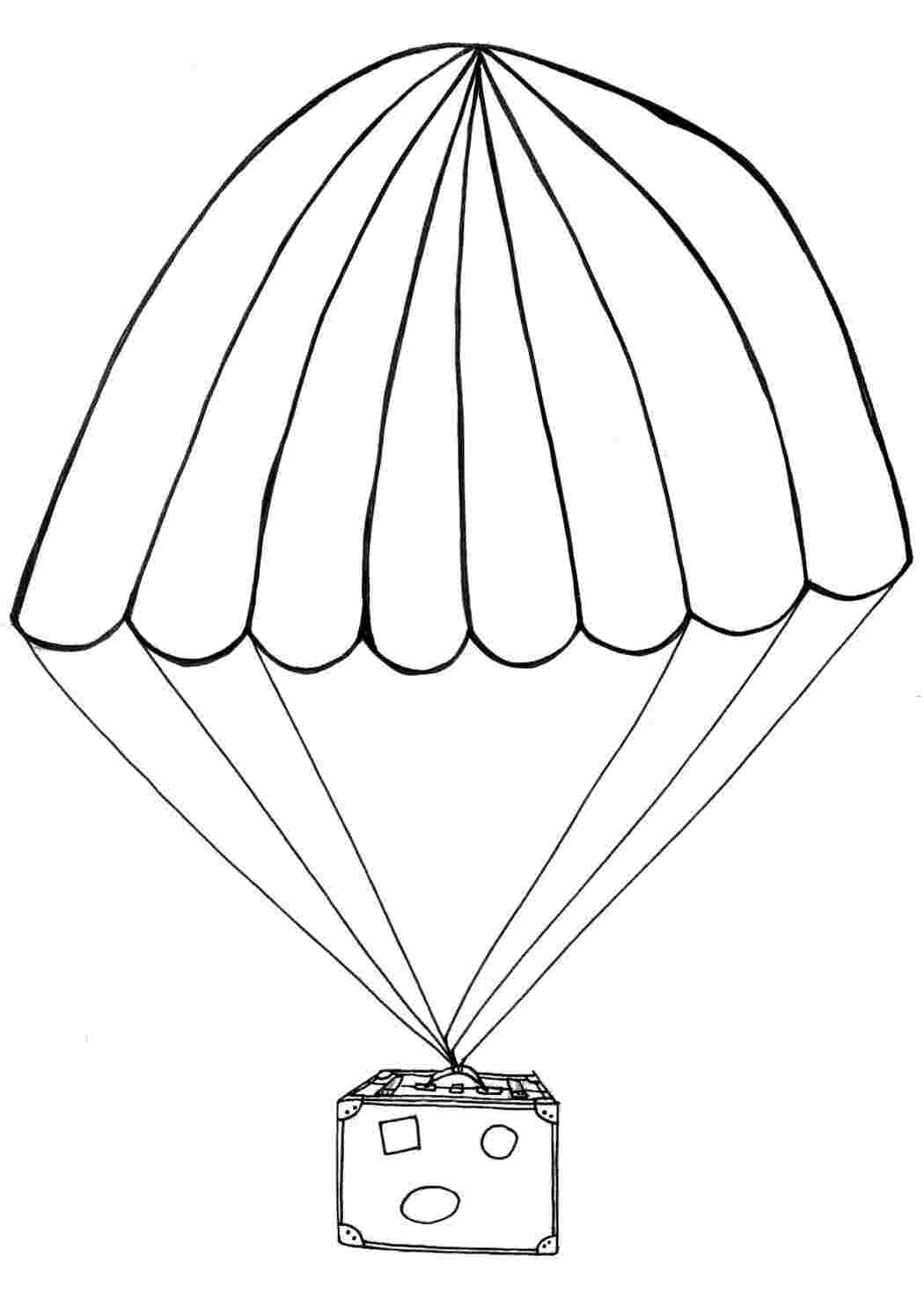 Ячемодан на парашюте Раскраски для мальчиков бесплатно