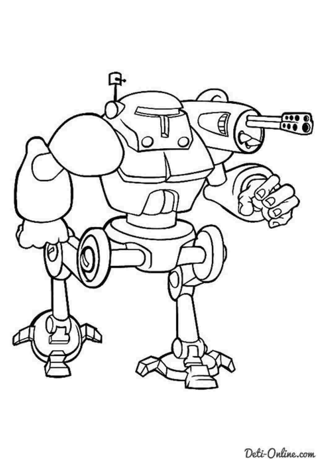 Раскраски Военные роботы с оружием и искусственным интеллектом Трансформеры и терминаторы