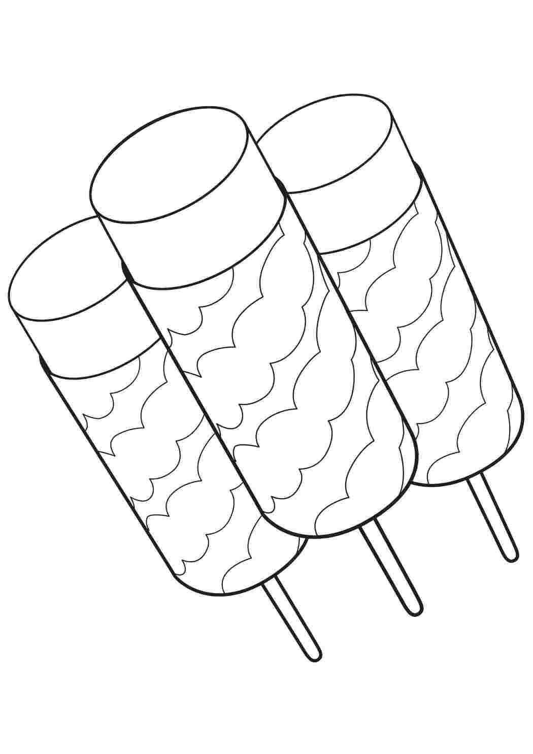 Раскраски Мороженое с палочкеой мороженое мороженое