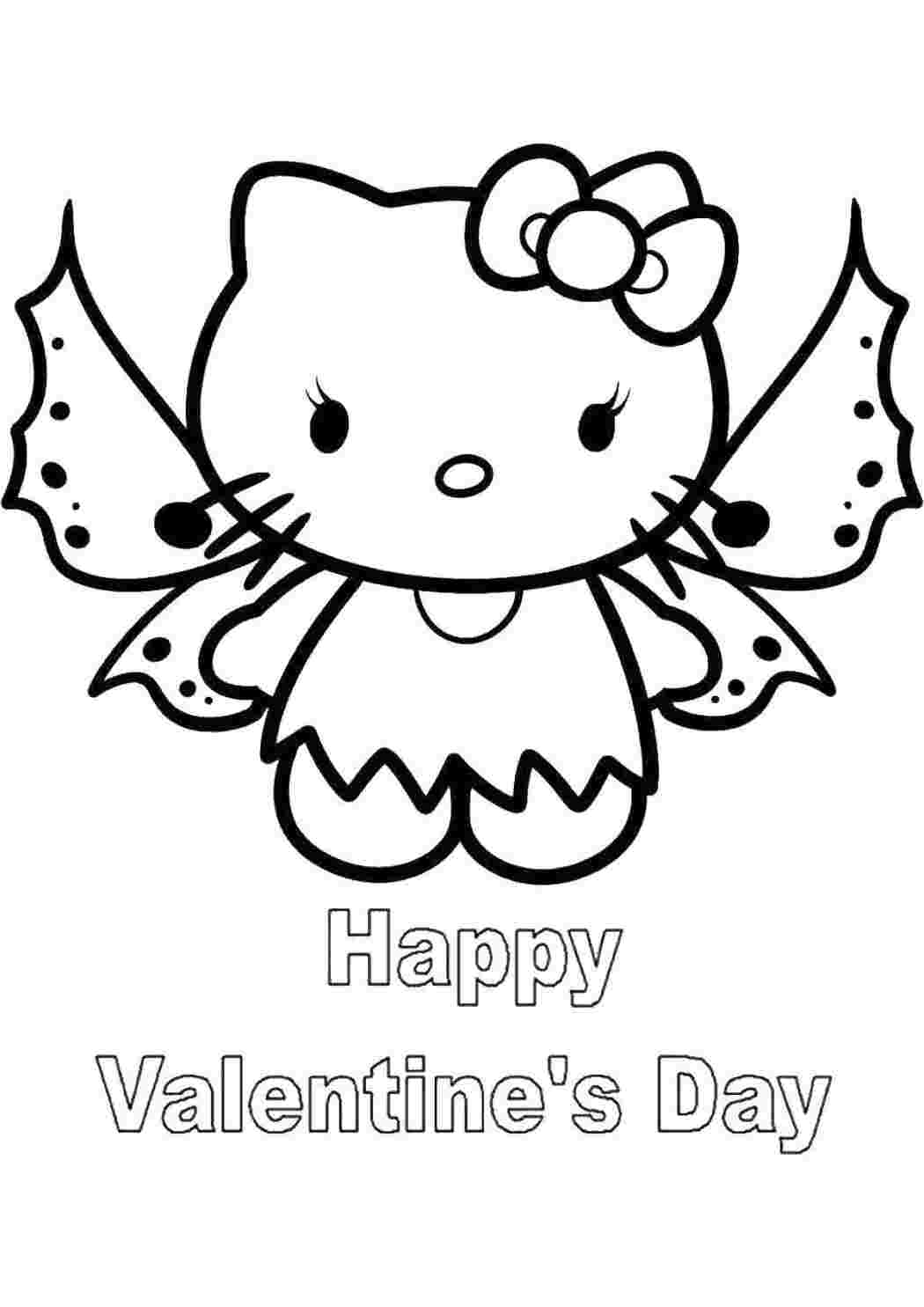 День святого валентина Hello Kitty, открытка, надпись