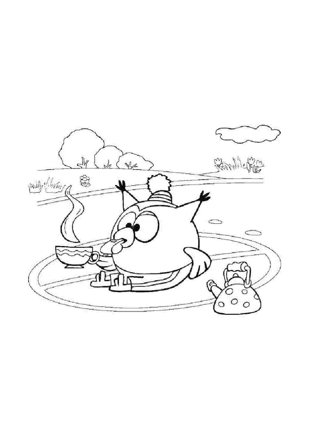 Раскраски Сова смешарики Смешарики, совушка