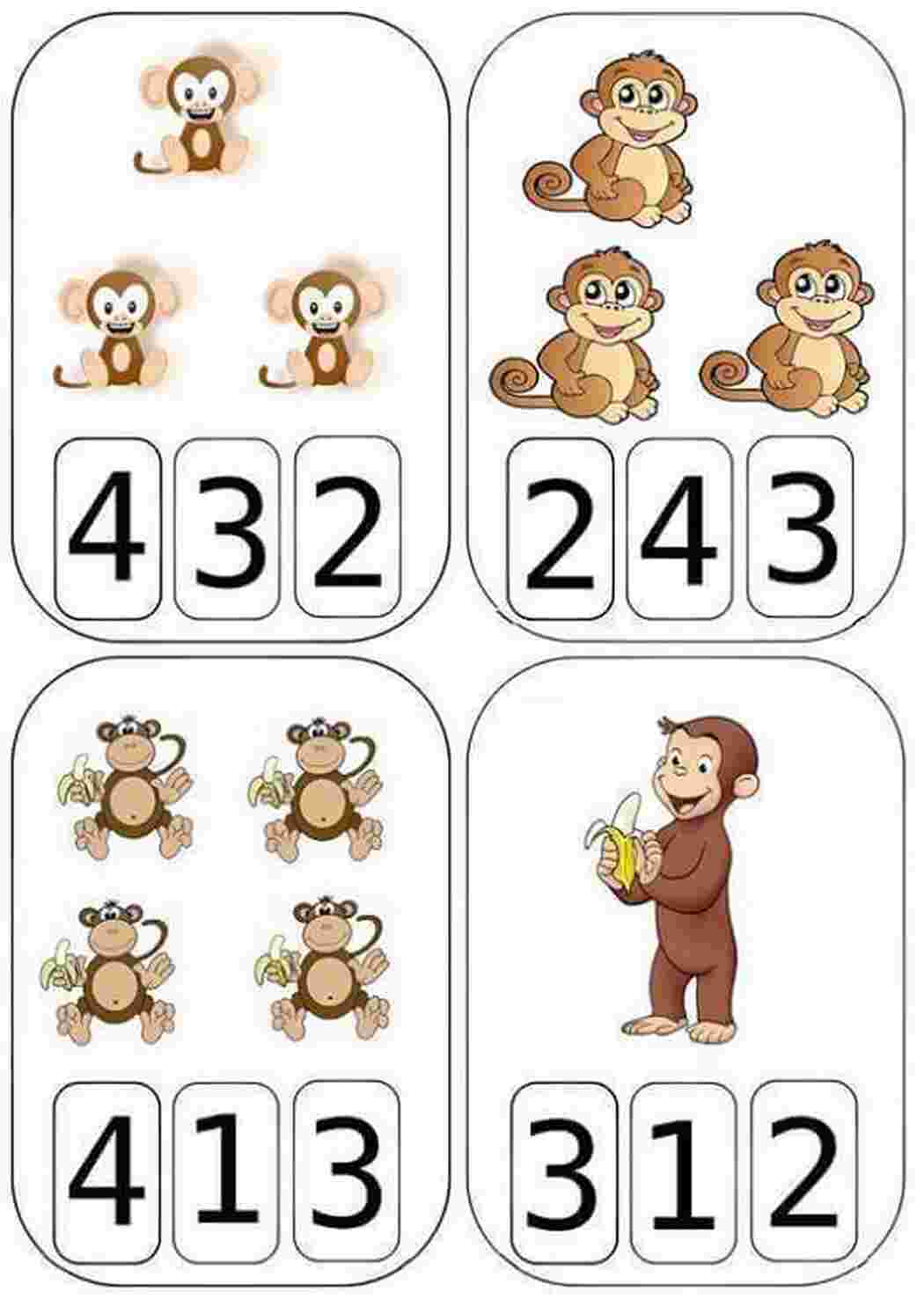 Раскраски Посчитай сколько картинок и обведи правильный ответ Учим цифры с детьми. Задания по математике на счет