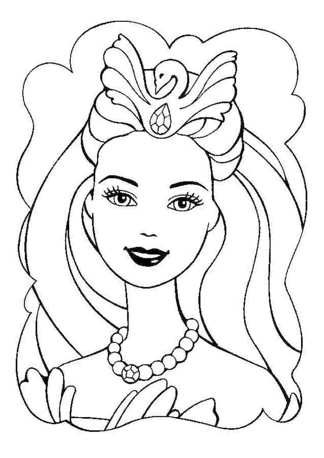 Раскраски Портрет лебединой принцессы-барби барби Лебединое озеро, барби, принцесса