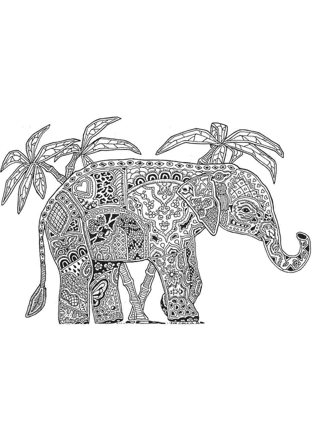 Раскраска онлайн Индийский слон бесплатно