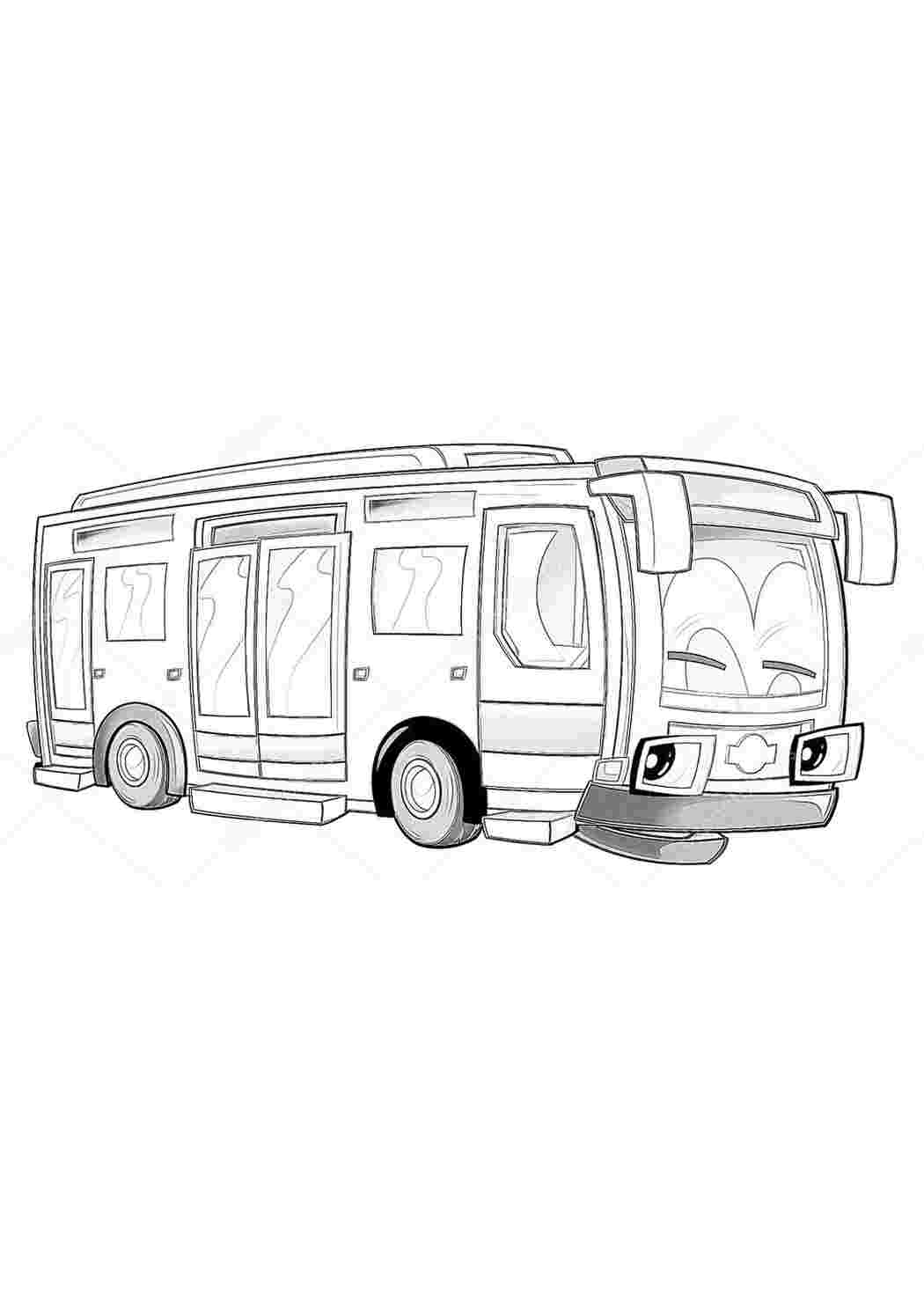 Автобус раскраска для детей, распечатать картинки с автобусами