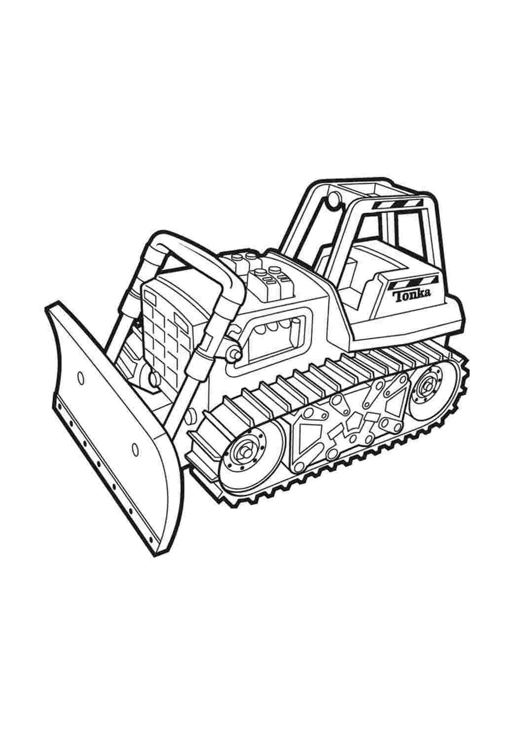 Раскраски Бульдозер для мальчиков строительная техника