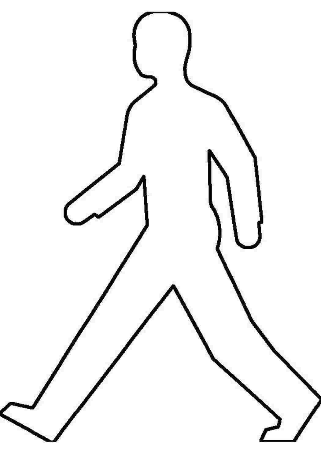 Раскраски Раскраски шаблон человека шаблон идущего человека для вырезания из бумаги Шаблон Шаблон