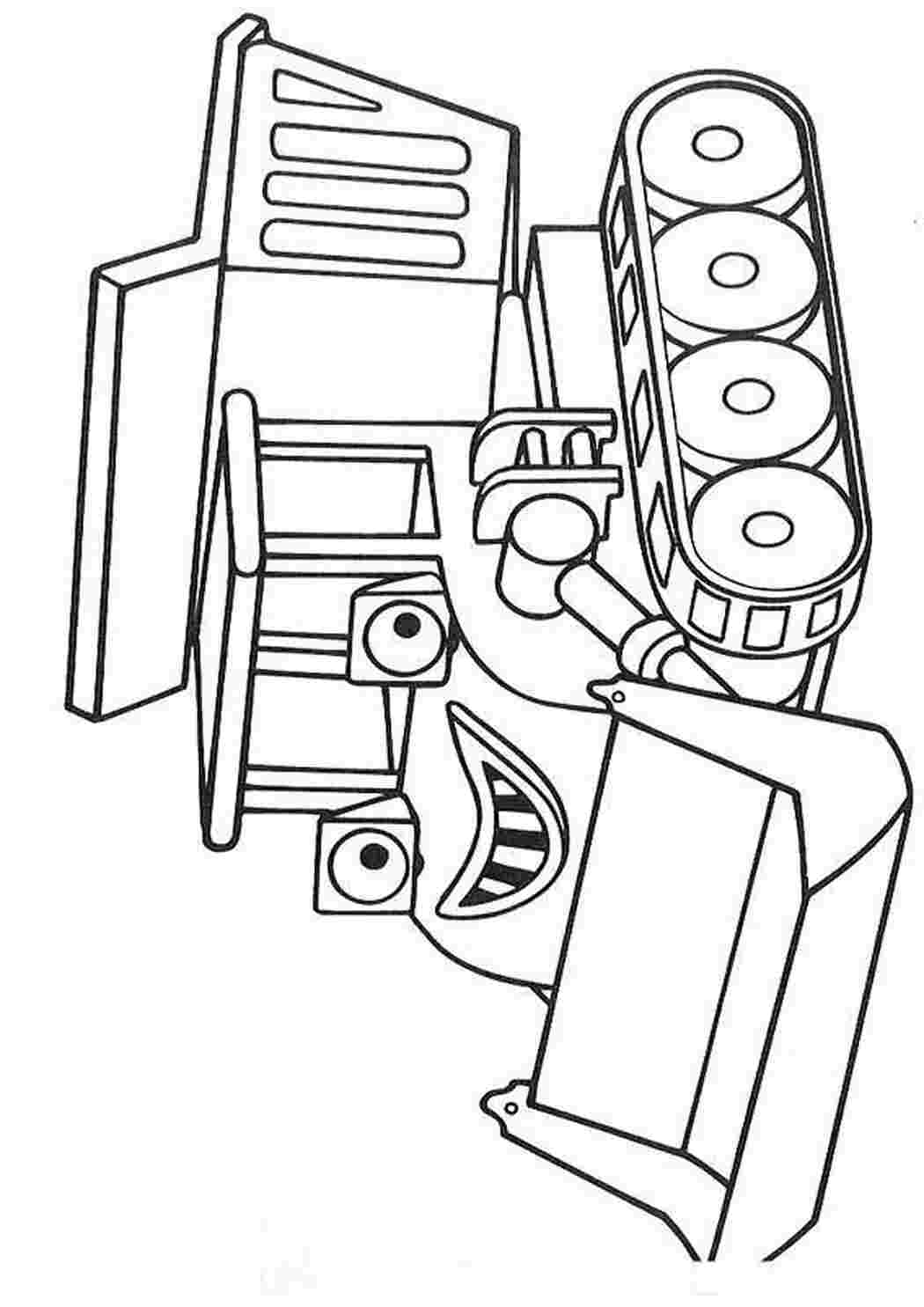 Добрый бульдозер Раскраски для мальчиков бесплатно