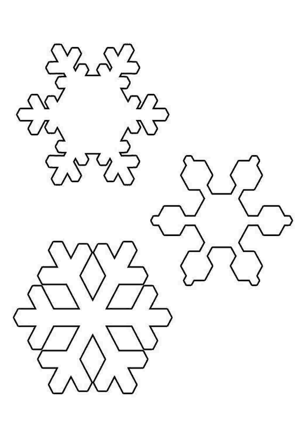 Раскраски Бумажные снежинки Контур снежинки Снежинки, снег, зима