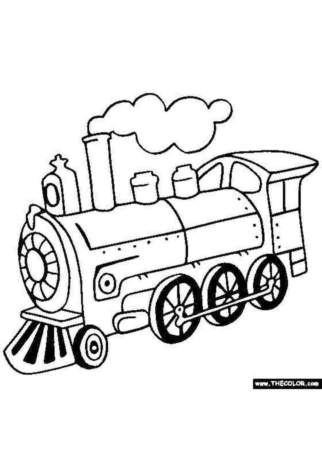 Раскраски Едет паровозик поезд поезда, паровозы, малышам