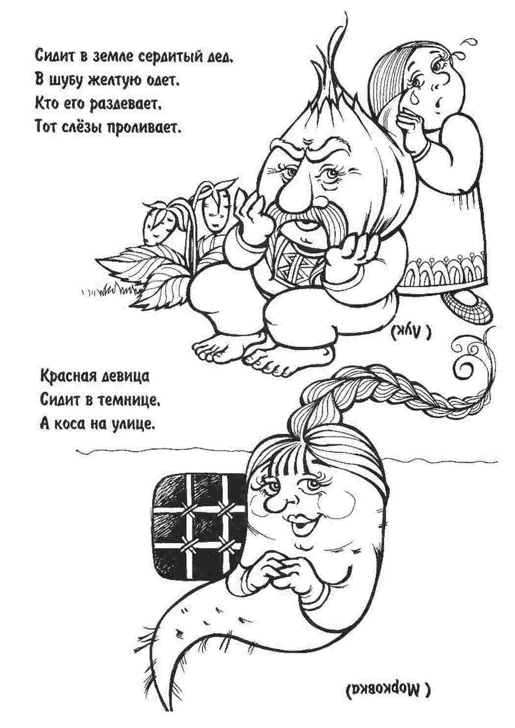 Раскраски Морковка загадки раскраски загадки, морковка