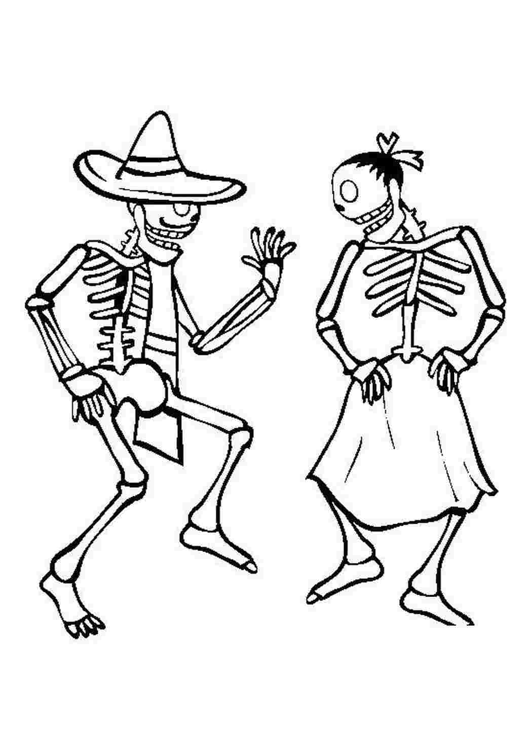 Раскраски картинки на рабочий стол онлайн Скелеты танцуют Раскраски для мальчиков