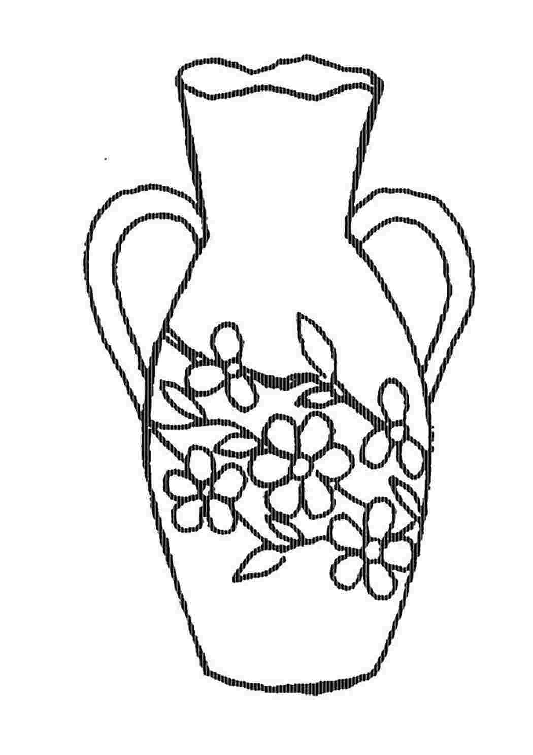 Раскраски Ваза с цветами раскраски ваза, цветы