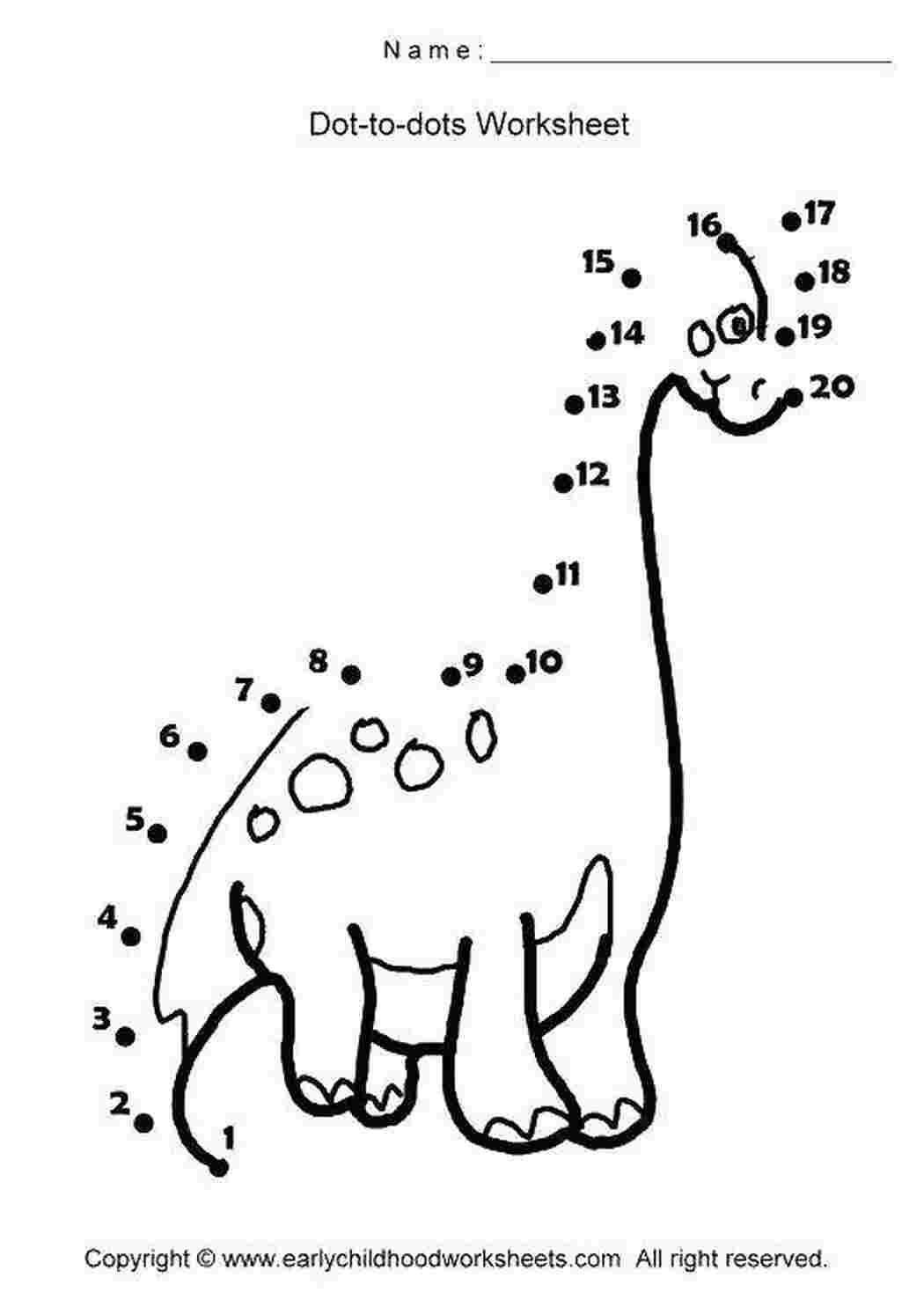 Раскраски Дорисуй динозаврика по точкам Нарисуй по точкам по номерам, по точкам, динозавры