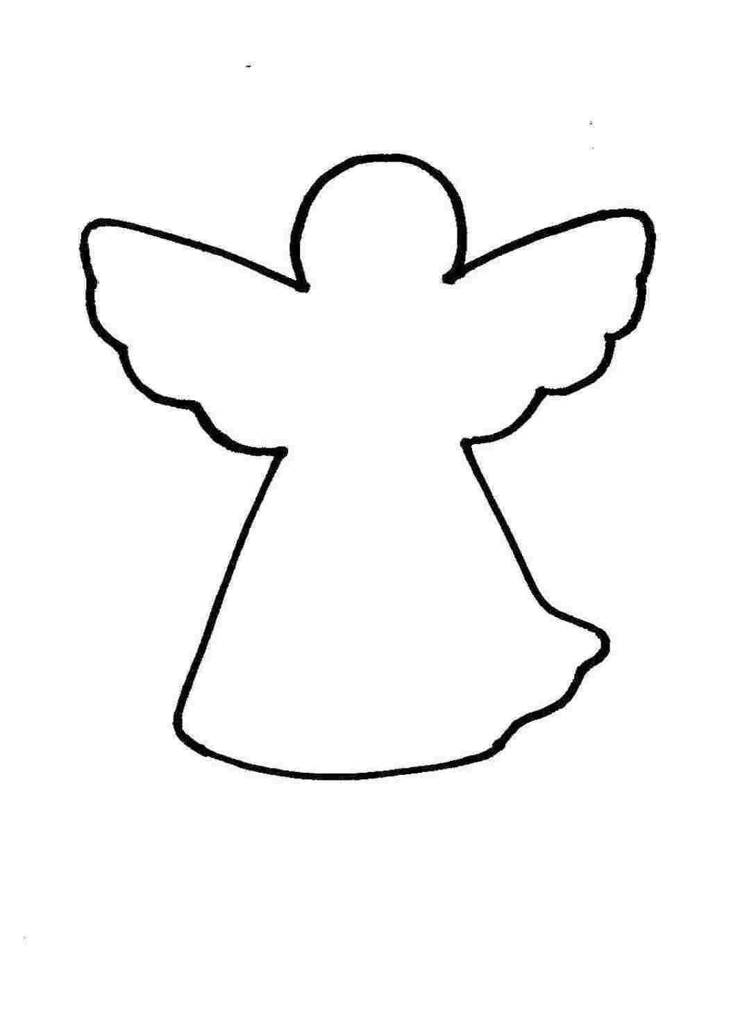 Раскраски Контур ангелочка Контуры ангела для вырезания Контур