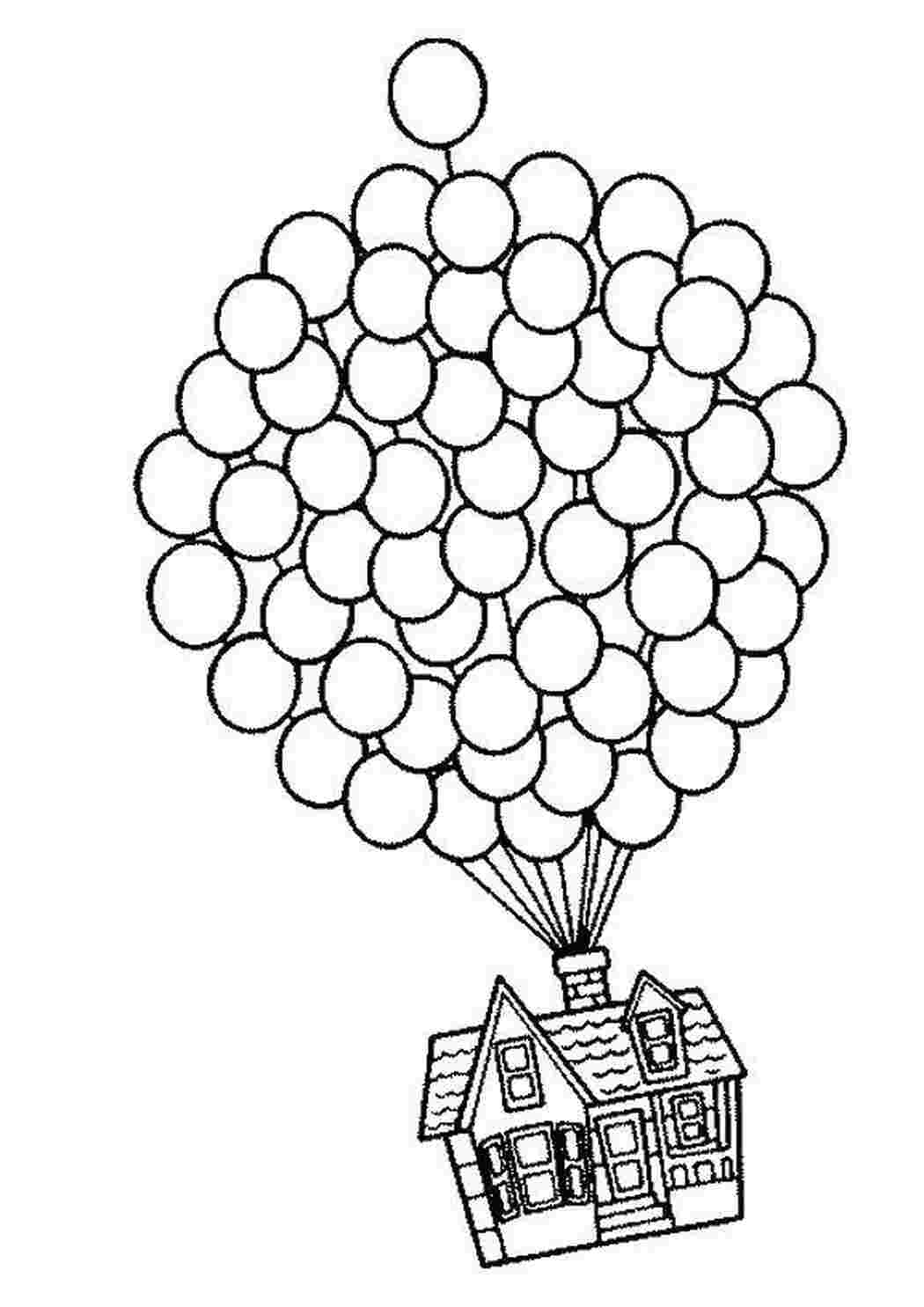 Раскраска дома Шарики. Дом с шариками