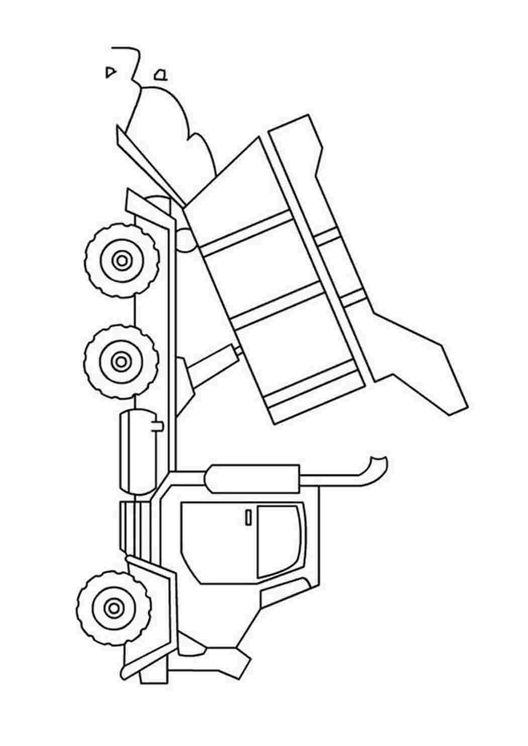 Самосвал разгружает груз Раскраски машины для мальчиков