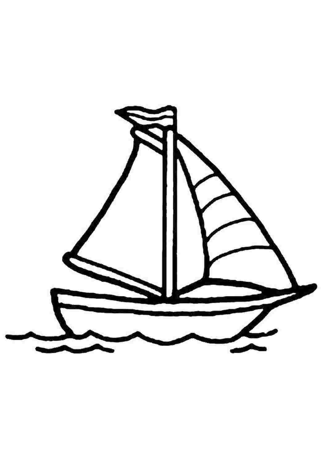 Раскраски Контур лодки с парусом Контур лодки контур, лодка, парус