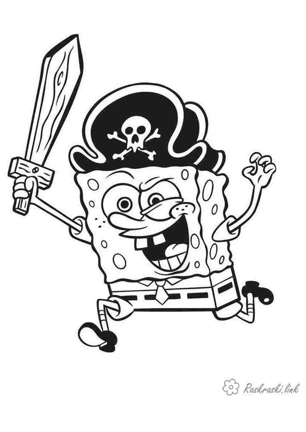 Раскраска Sponge Bob распечатать бесплатно