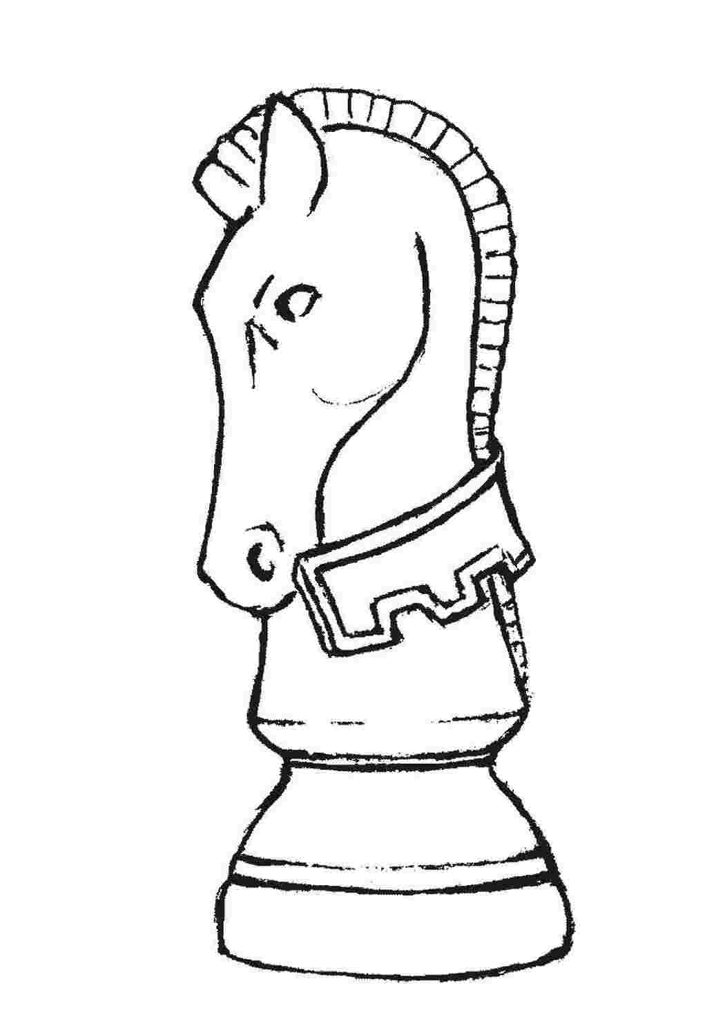 Раскраска фигуры конек. Шахматный конёк
