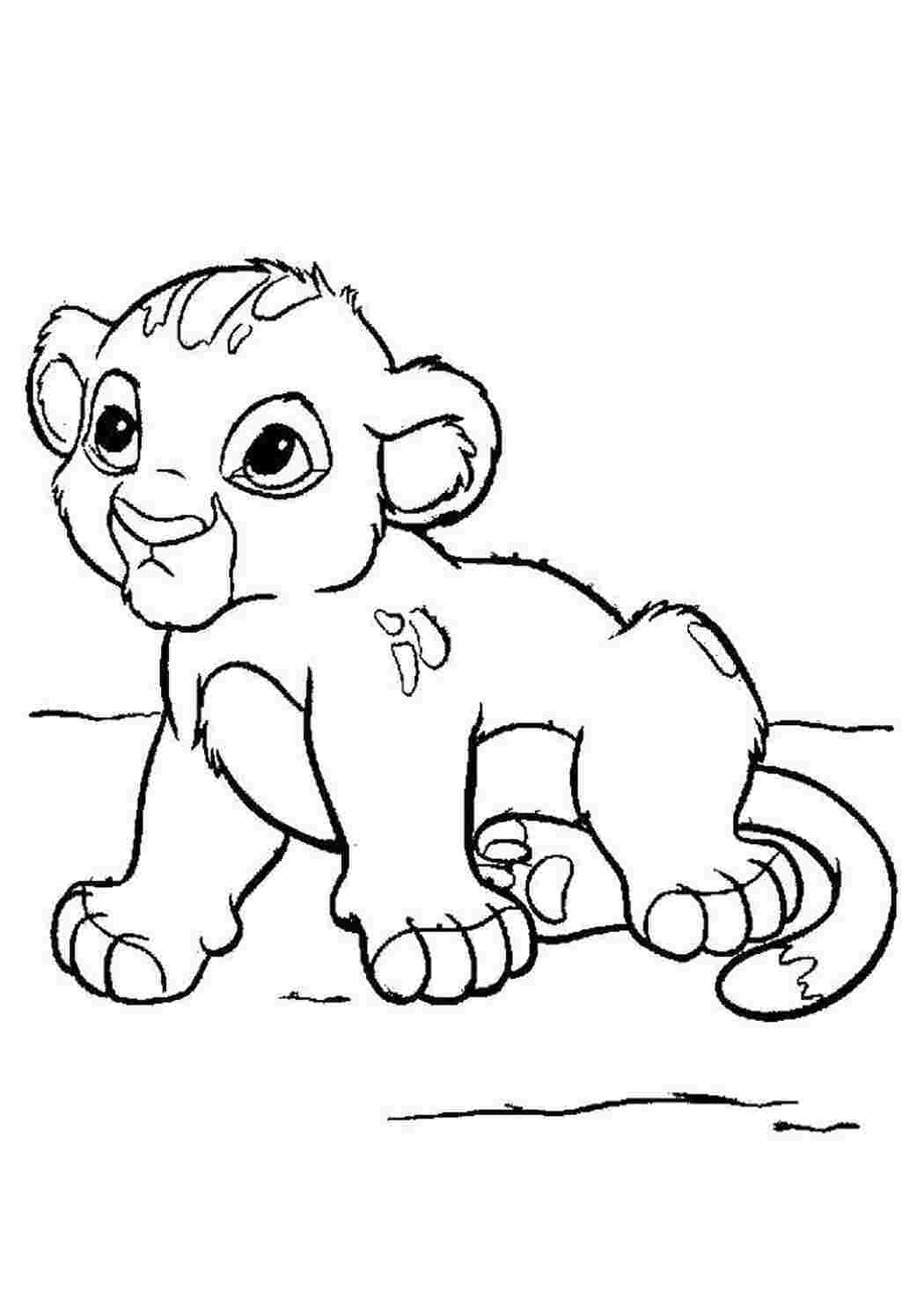 Раскраски Симба львенок Король лев Симба, тимон, пумба