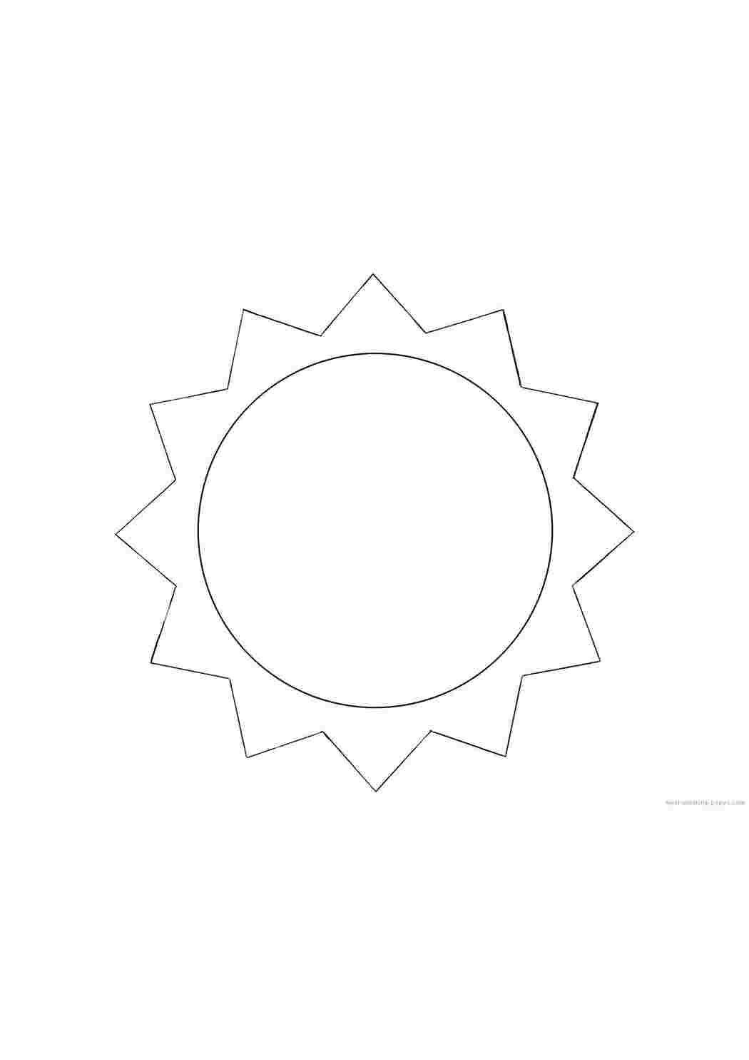 Раскраски Вырезаем солнце Контур солнца Солнце, лучи, радость