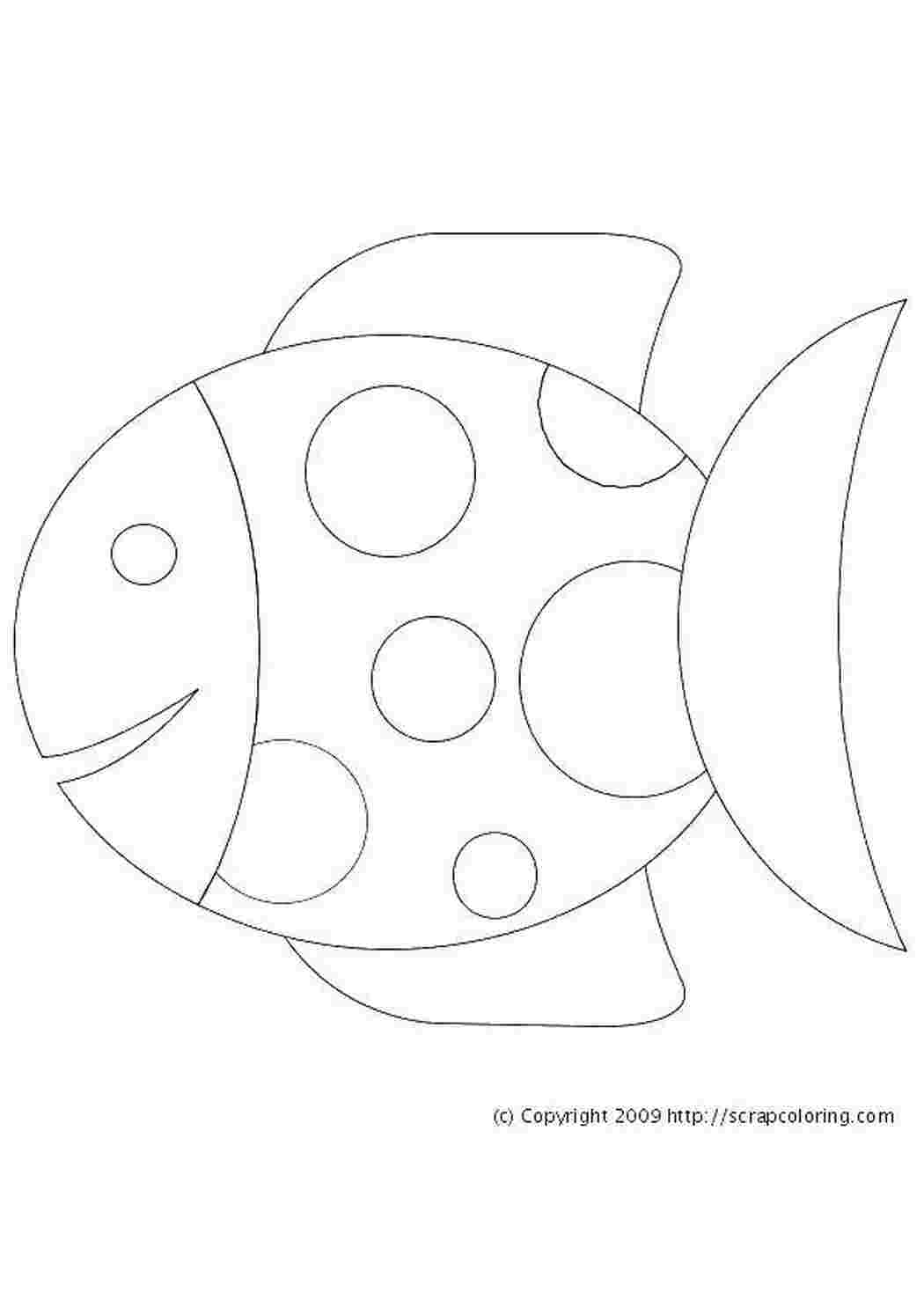 Раскраски Контур рыбы в горошек Рыбы рыба, контур, плавник