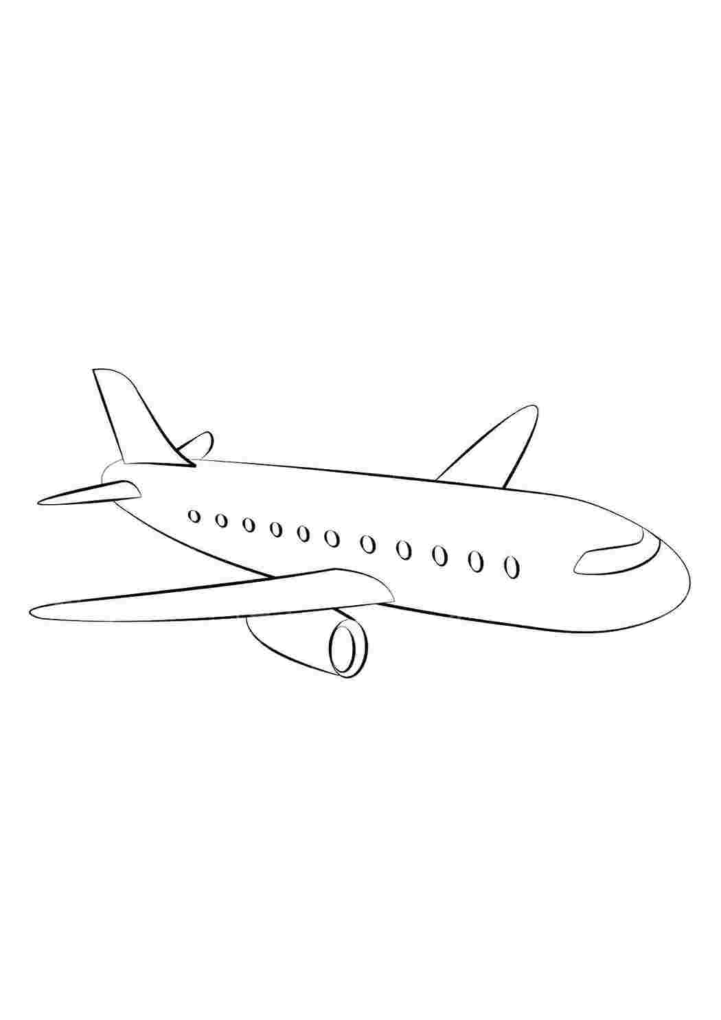 Раскраски Самолет Контур самолета самолет