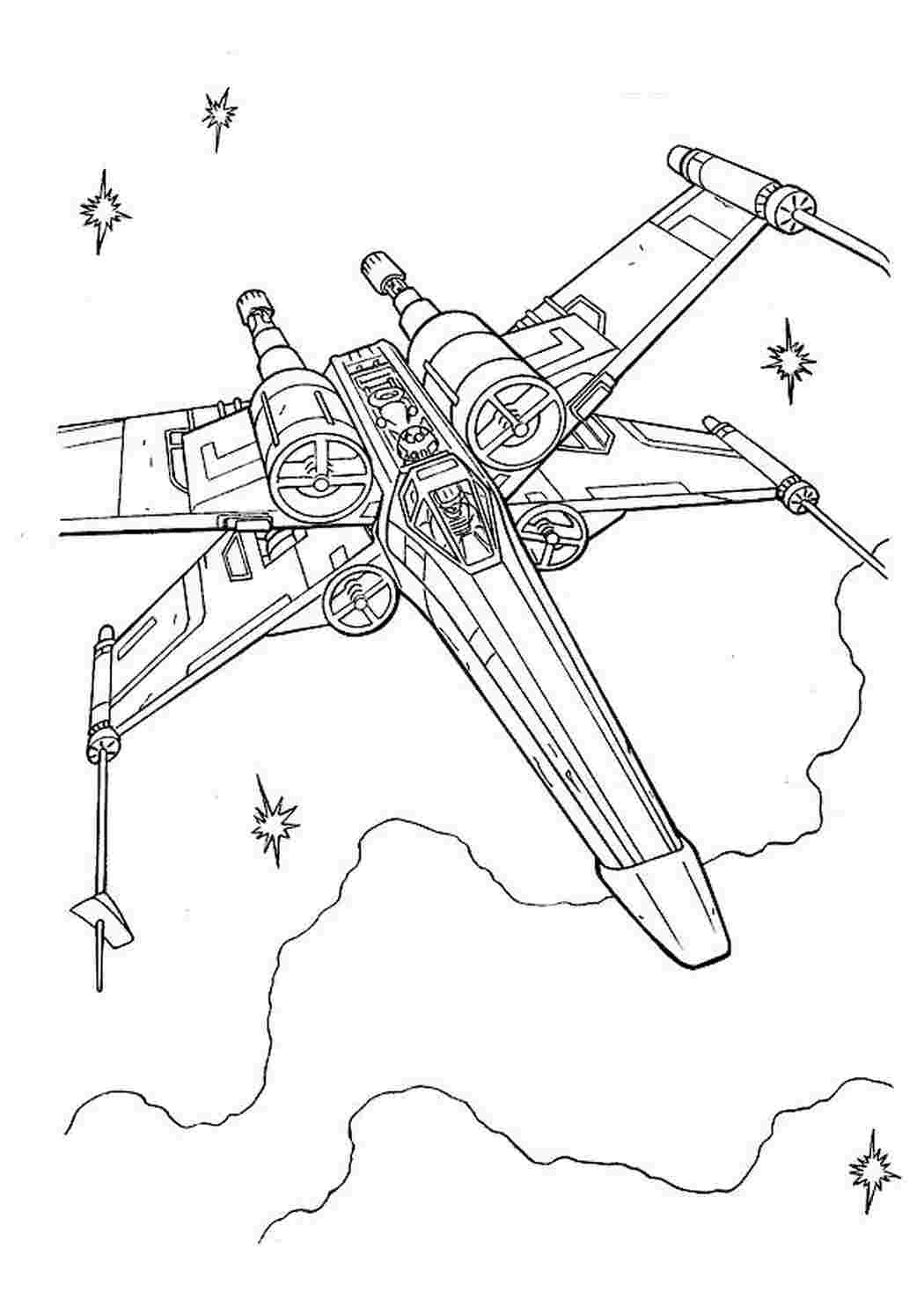 Истребитель повстанцев - раскраска из фильма: звездные войны  Раскраски скачать онлайн