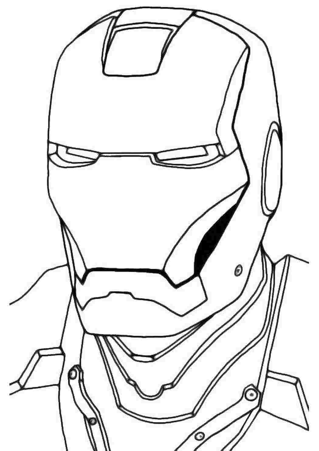 Раскраски Лицо железного человека супергерои железный человек, маска