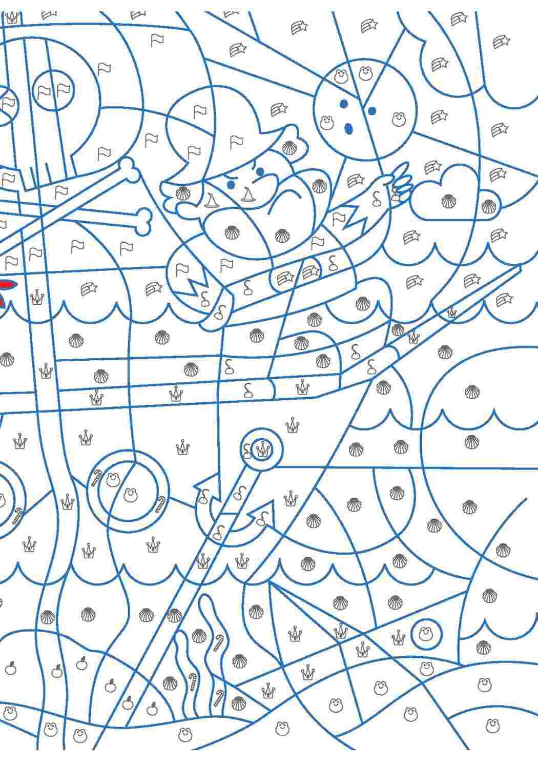 Раскраски Обучающие раскраски Раскраски по номерам и значкам  Обучающие раскраски, Раскраски по номерам и значкам, Раскраска, Раскраски по значкам, , Пиратский корабль, Капитан, Якорь, Море.jpg