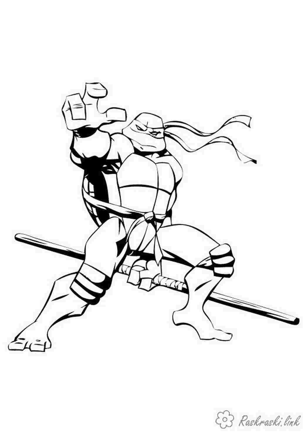 Раскраски черепашки ниндзя, раскраски, раскраски мальчикам, teenage mutant ninja turtles, донателло Раскраски Черепашки Ниндзя 
