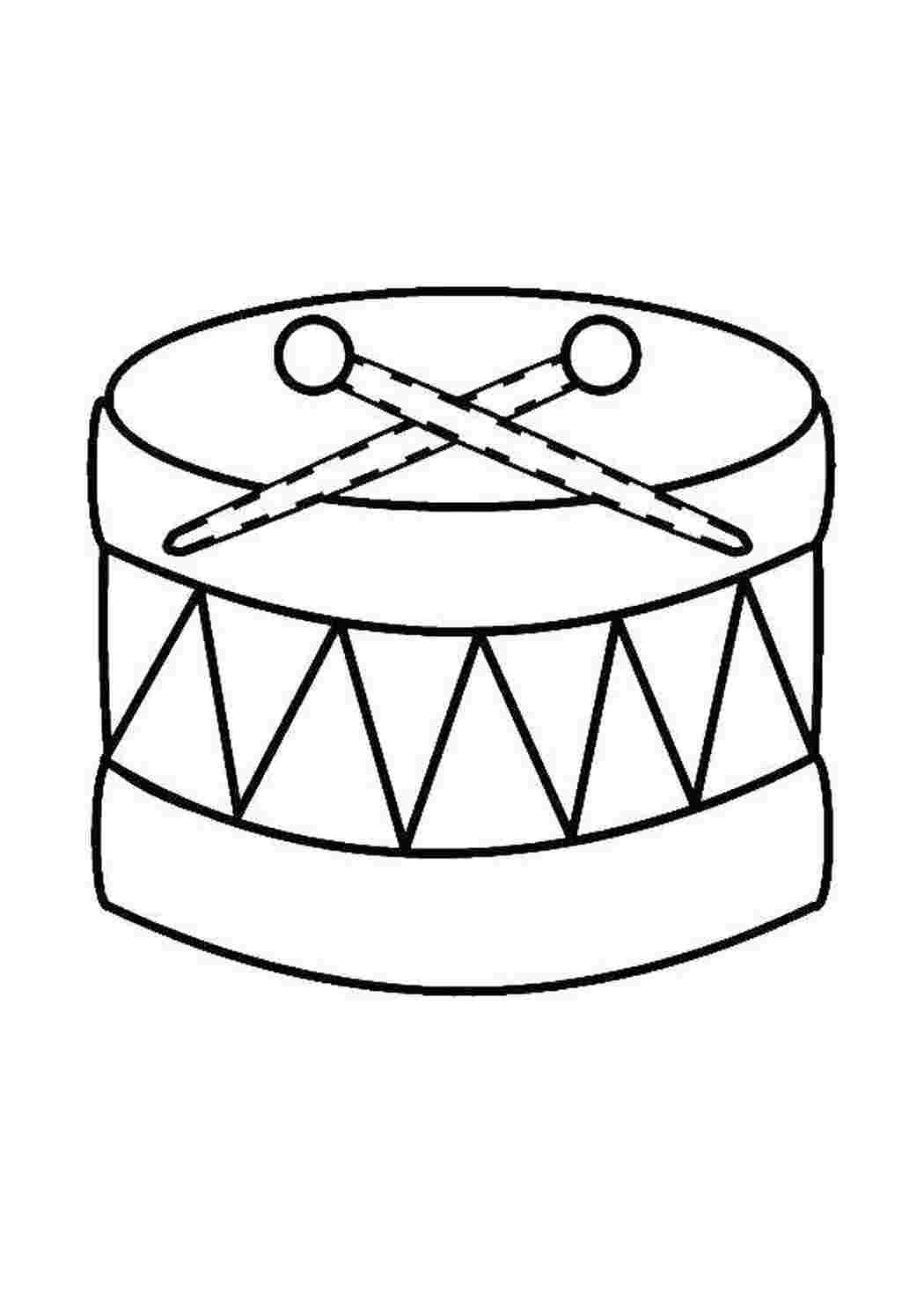 Раскраски Барабан и барабанные палочки. музыкальные инструменты Музыка, инструмент, музыкант, ноты
