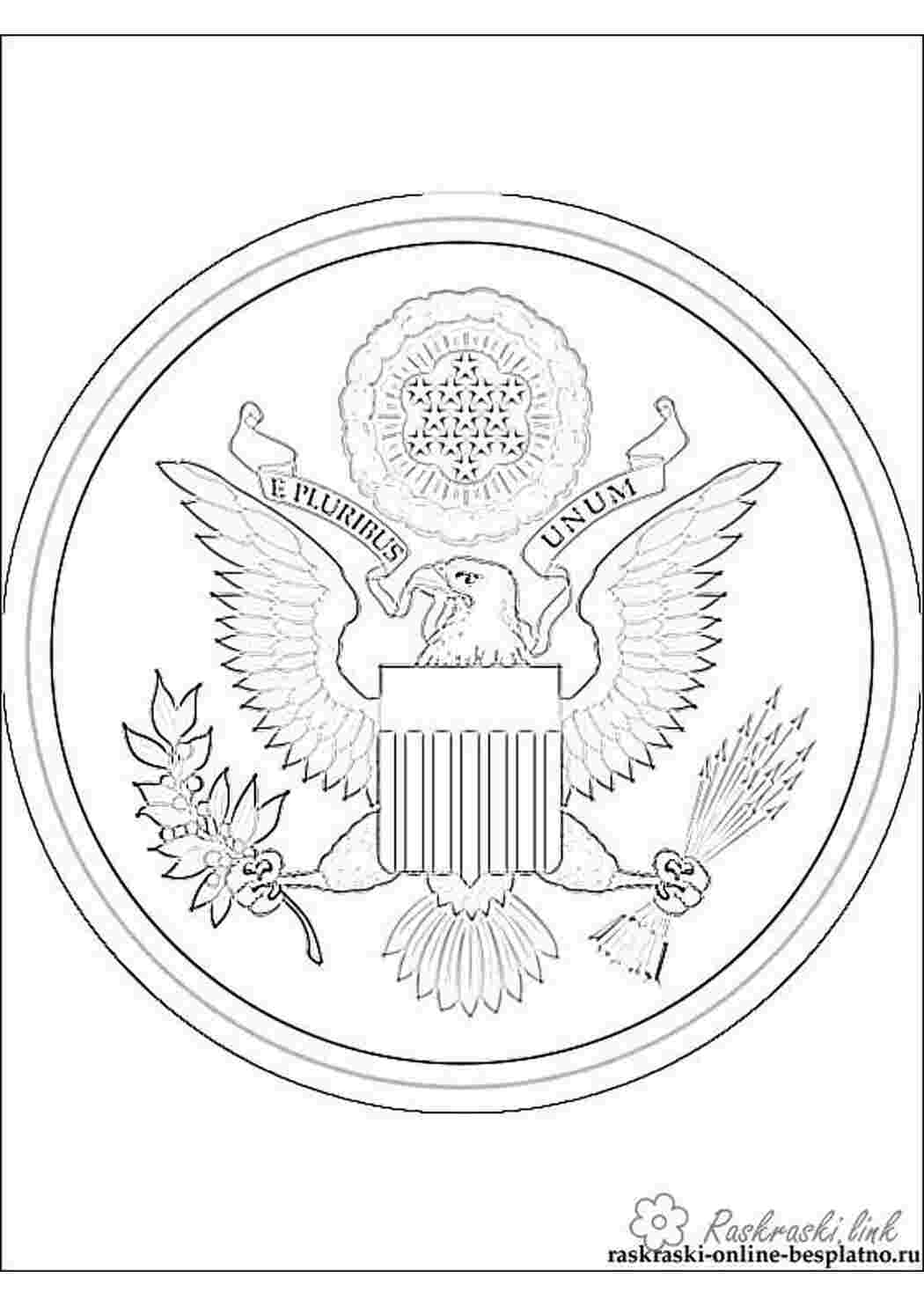 Раскраски Герб США раскраска Раскраски Флаг США 