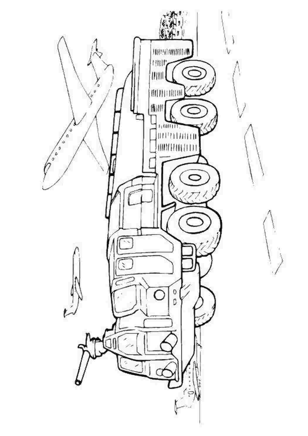 Раскраски Грузовик и самолеты машины грузовик, колеса, самолет