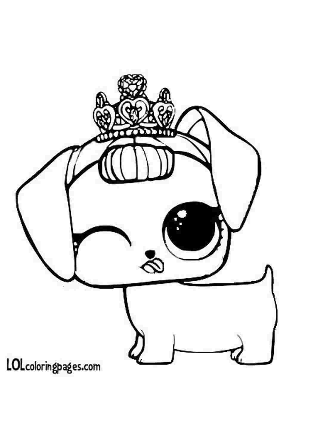 Раскраски Раскраска Fancy Haute Dog, раскраски куклы Lol surprise, кукла питомец щенок Раскраска Fancy Haute Dog, щеночек такса кукла лол, щеночек в диадеме, щеночек дразнится, щеночек с высунутым язычком, раскраски куклы лол печать, щеночек подмигивает