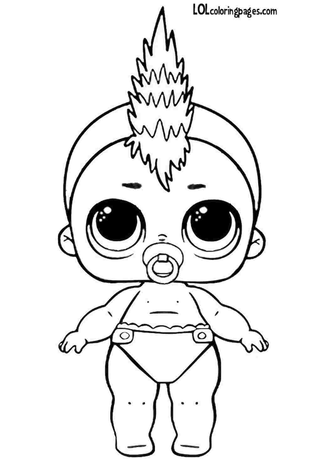 Качественные раскраски с куклой лол Lil Punk Boi, раскраски куклы распечатать, кукла лол мальчик ребенок с гребнем волос, кукла мальчик лол раскраска скачать бесплатно