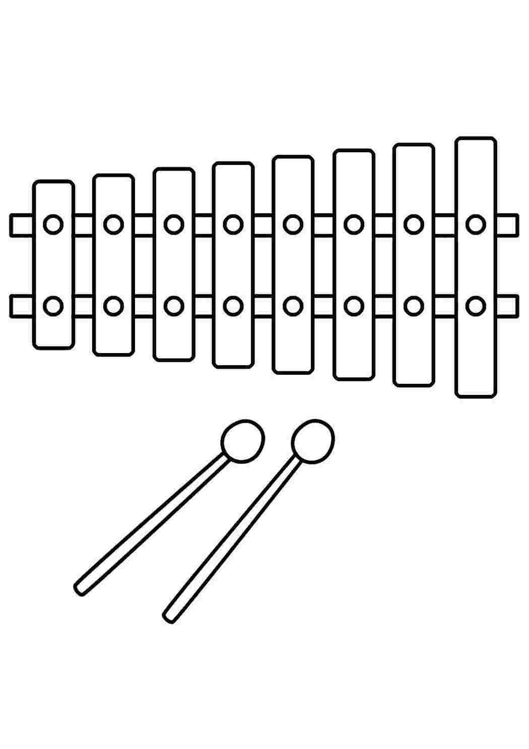 Раскраски Ксилофон музыкальные инструменты ксилофон, музыка