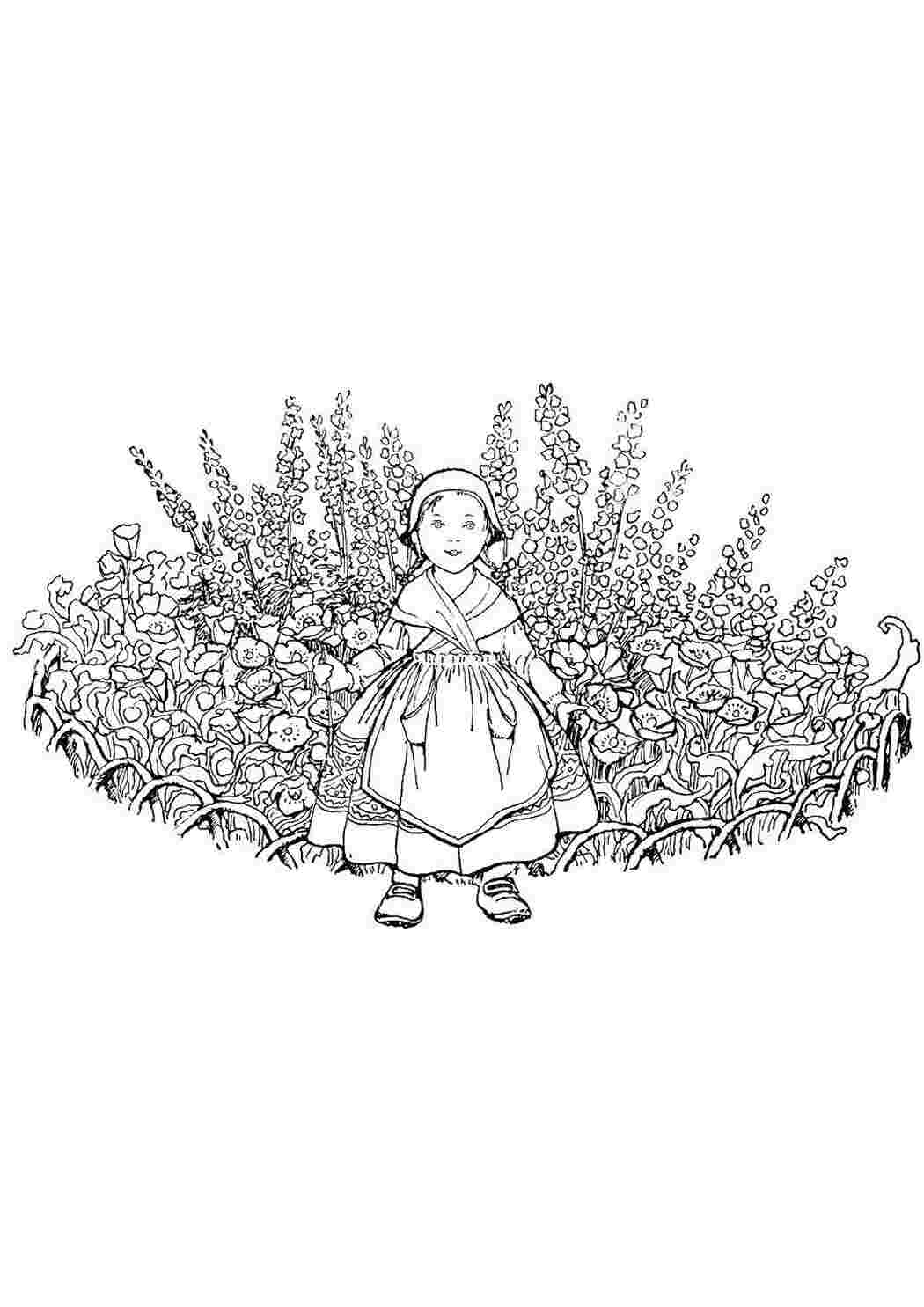 Девушка цветок Раскраска картина по номерам на холсте Z-AB254