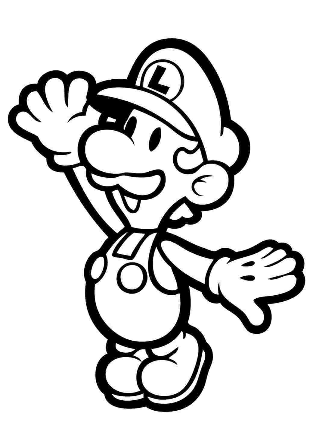 Раскраски Персонаж из игры луиджи Персонаж из игры Игры, Марио