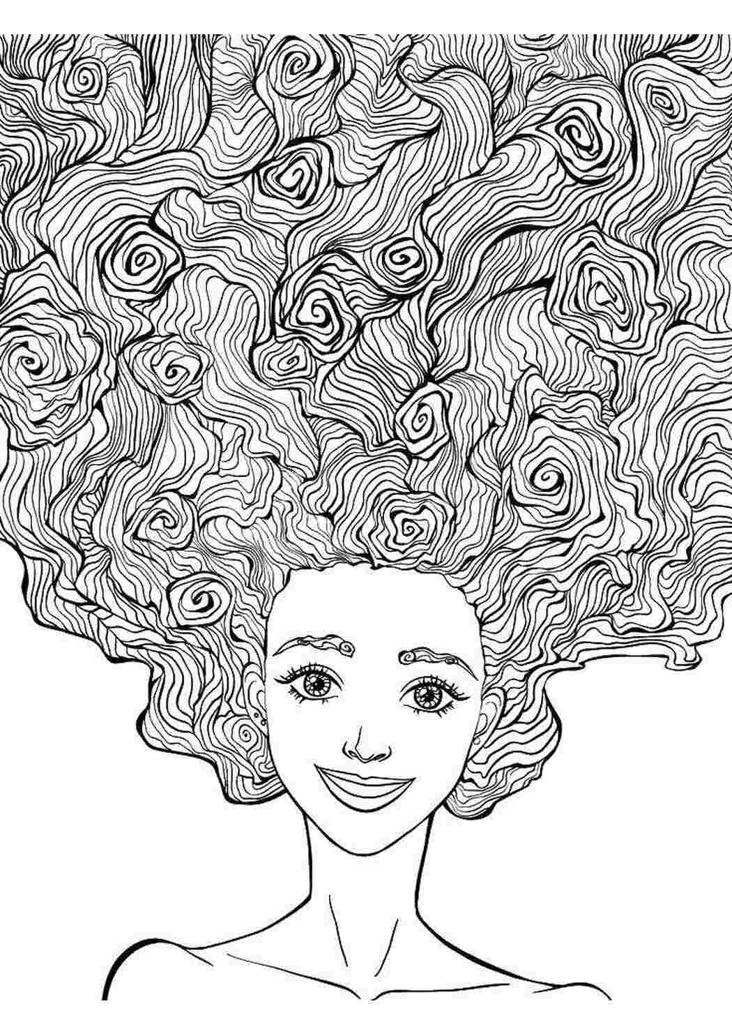 Раскраски Чудесные волосы Прически Прически