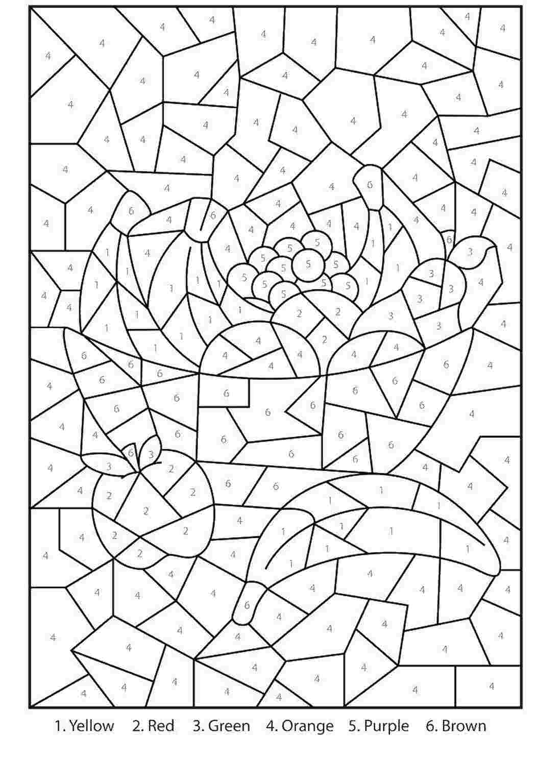 Раскраски По номерам фрукты По номерам По номерам, фрукты