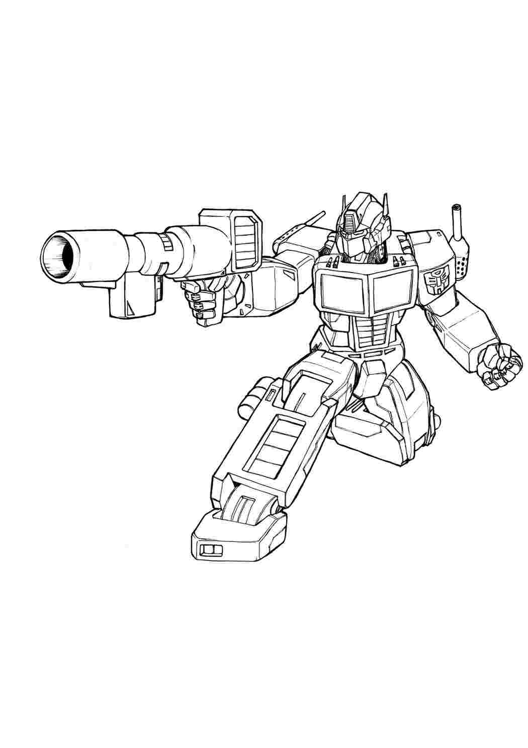 Раскраски Трансформер с оружием трансформеры Трансформеры