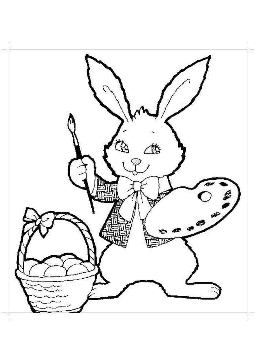 Раскраски Пасхальный кролик художник кролик, заяц