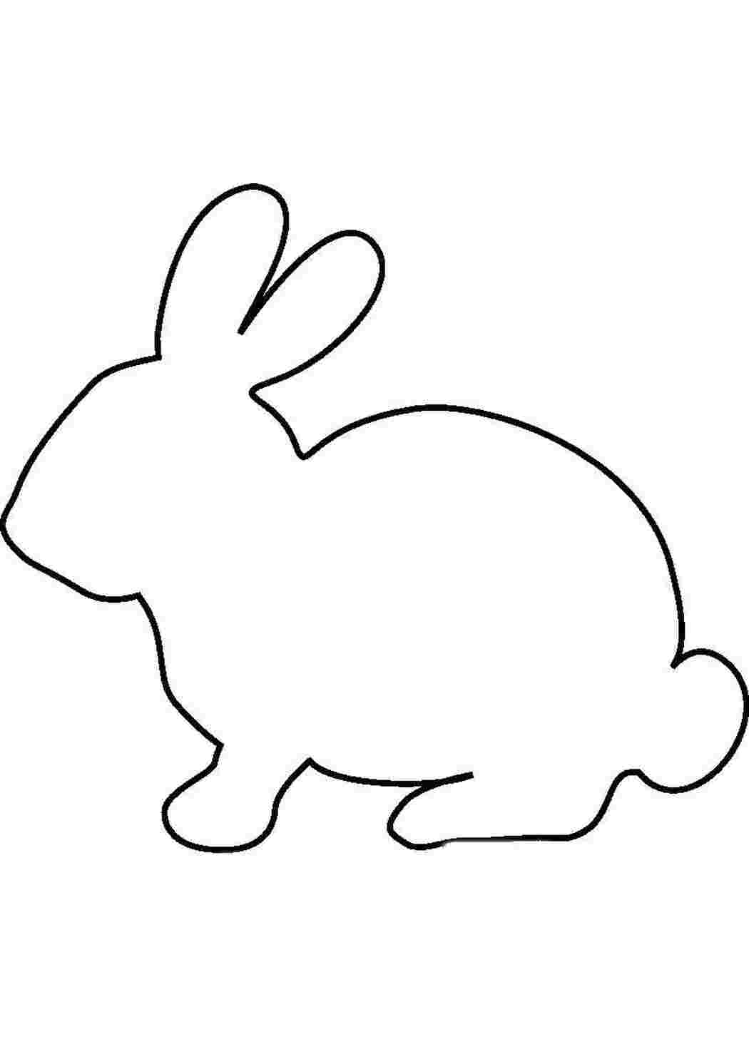 Раскраски Кролик Контур зайца для вырезания кролики, контуры