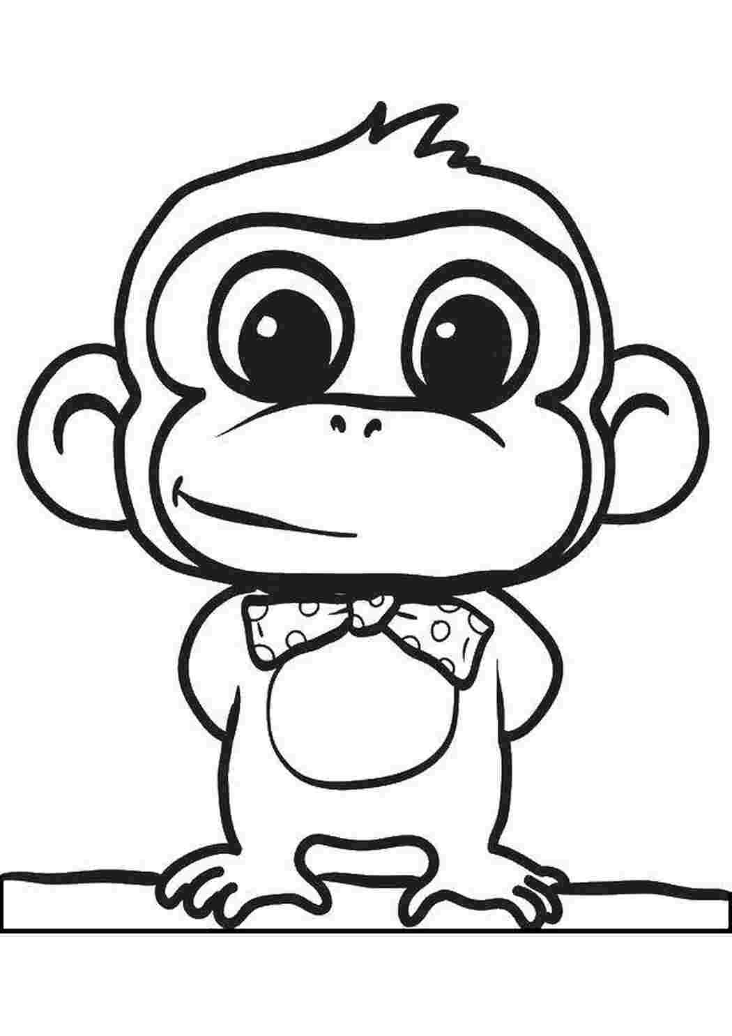 Раскраска обезьяна