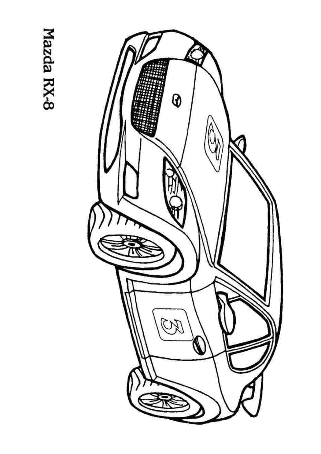Раскраски Раскраски Спортивные машины. азда машины машины