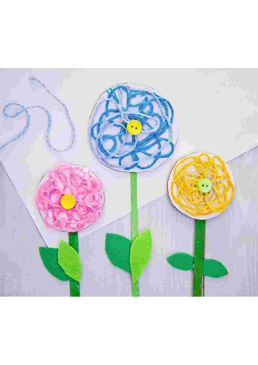 Раскраски Цветок из цветной бумаги на 8 марта поделка к 8 марта с пуговицей