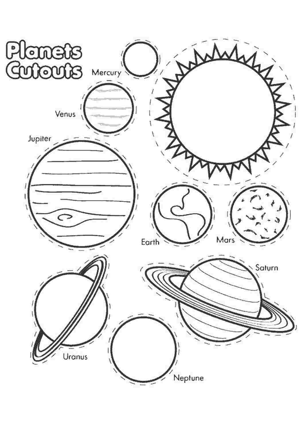 Раскраски Изучение солнечной системы. Солнце, Меркурий, Венера, Земля, Сатурн, Юпитер, уран, нептун, плутон Планеты Планеты